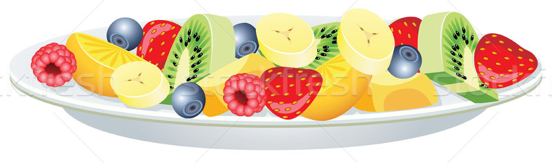 Vecteur salade de fruits plaque alimentaire résumé orange [[stock_photo]] © freesoulproduction