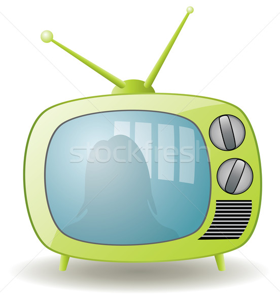 vector green retro tv set Stock photo © freesoulproduction