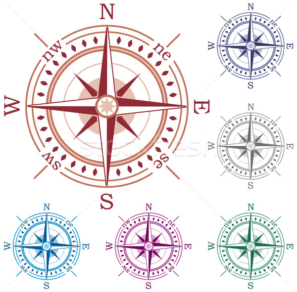 vector set of colorful compasses Stock photo © freesoulproduction