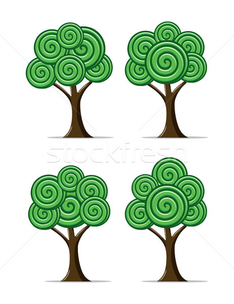 Vecteur stylisé résumé arbres spirale [[stock_photo]] © freesoulproduction