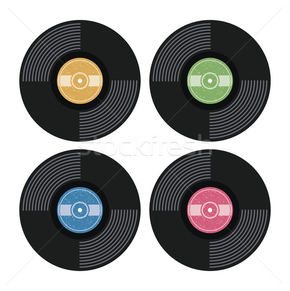 Wektora zestaw muzyki retro winylu rekord Zdjęcia stock © freesoulproduction
