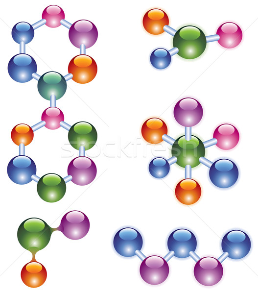 vector abstract molecule icon set Stock photo © freesoulproduction