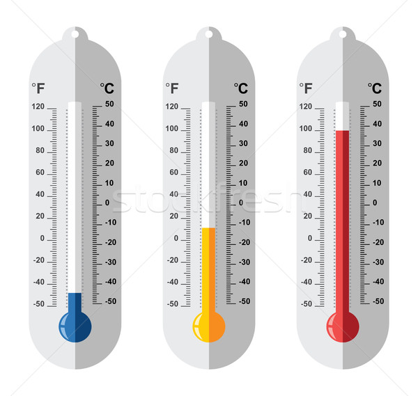 [[stock_photo]]: Vecteur · thermomètre · icônes · différent · celsius