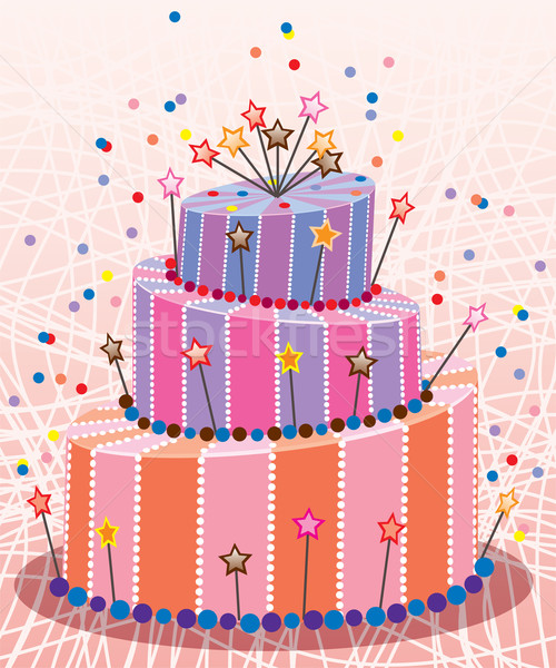 vector birthday cake Stock photo © freesoulproduction