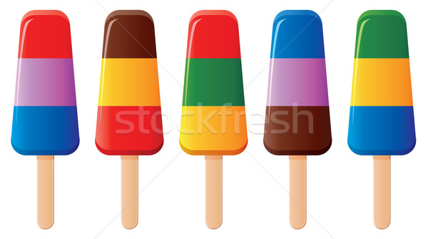 vector colorful popsicles  Stock photo © freesoulproduction