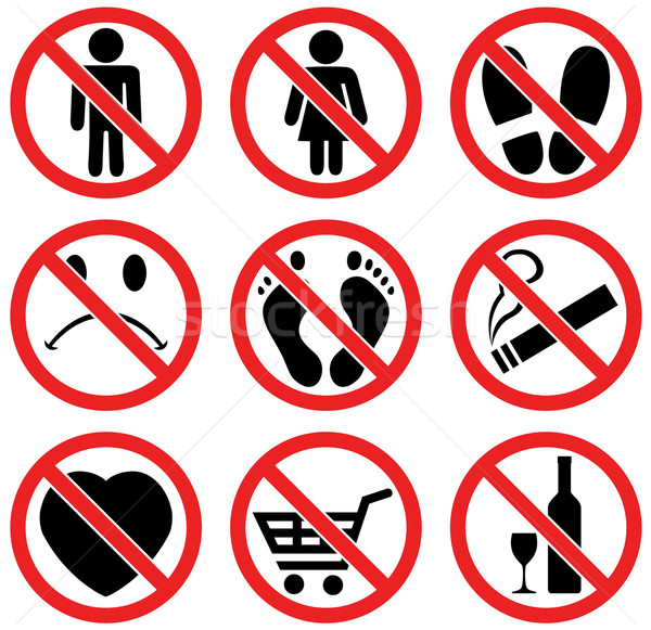 vector set of prohibition signs Stock photo © freesoulproduction