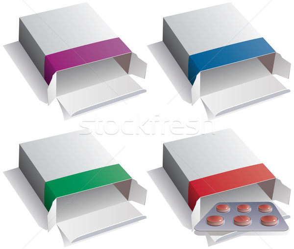 vector set of pill packs and medical pills Stock photo © freesoulproduction