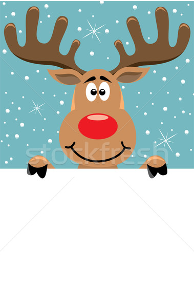 vector rudolph deer holding blank paper  Stock photo © freesoulproduction