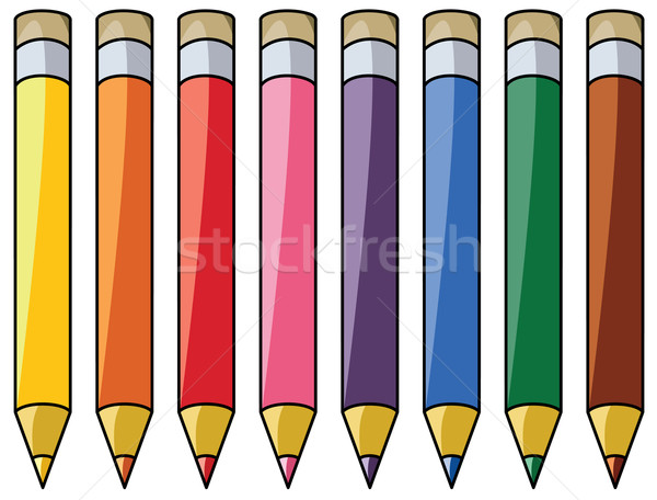 Creioane clipart vector birou lemn Imagine de stoc © freesoulproduction