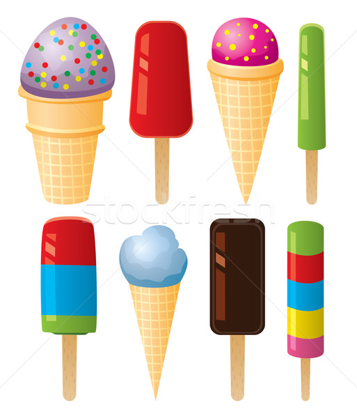 vector colorful icecream and popsicles  Stock photo © freesoulproduction