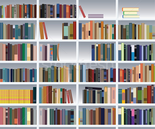 vector modern bookshelf Stock photo © freesoulproduction