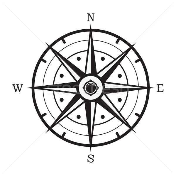 vector black and white compass Stock photo © freesoulproduction