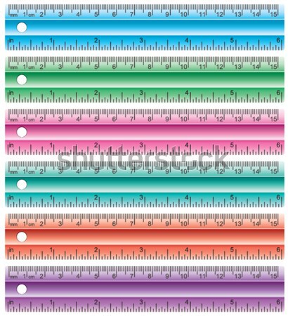 vector set of plastic school rulers in millimeters, centimetres  Stock photo © freesoulproduction