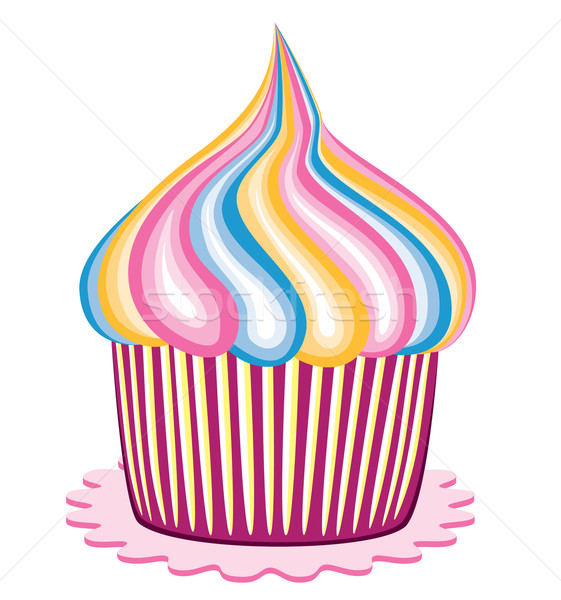 Stock photo: vector colorful cupcake