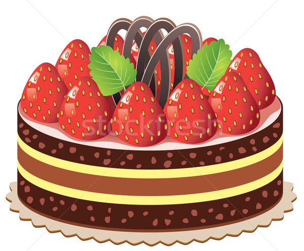 cake with strawberry and chocolate Stock photo © freesoulproduction