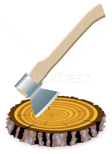 Wektora topór cięcia tekstury drewna Zdjęcia stock © freesoulproduction