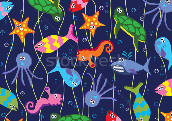 Vettore colorato animali marini acqua occhi design Foto d'archivio © freesoulproduction