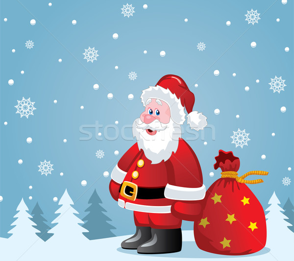 ストックフォト: ベクトル · サンタクロース · ビッグ · クリスマス · 実例