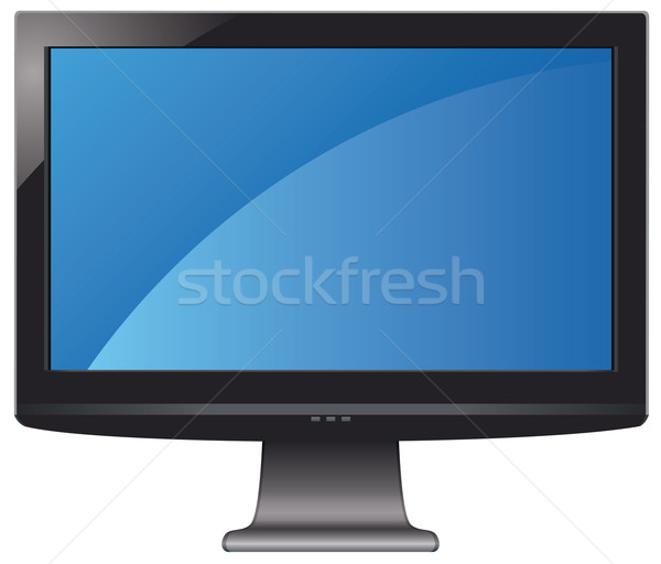 Wektora LCD ekranu niebieski Widok komputera Zdjęcia stock © freesoulproduction