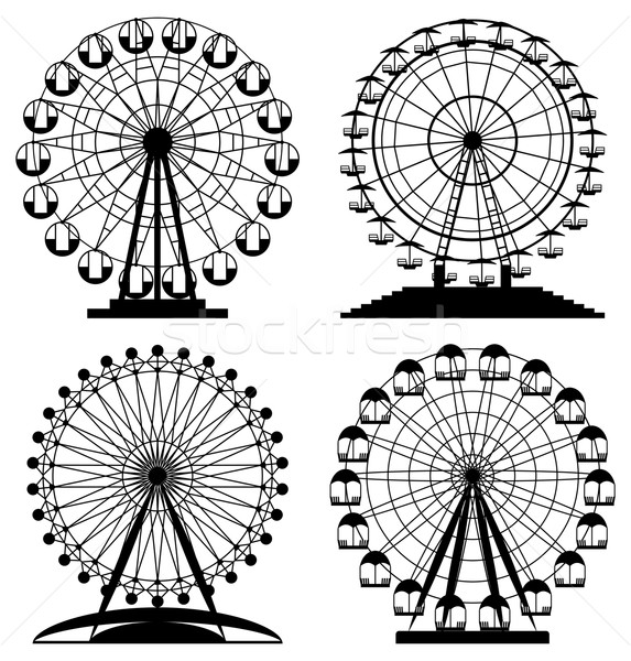 vector collection of park ferris wheels Stock photo © freesoulproduction