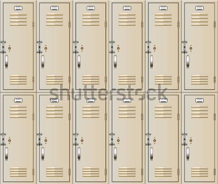 vector set of  metal school lockers  Stock photo © freesoulproduction