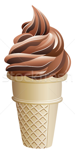 Vecteur chocolat icecream cône alimentaire heureux [[stock_photo]] © freesoulproduction