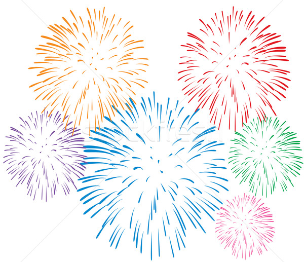 Vector kleurrijk vuurwerk witte gelukkig abstract Stockfoto © freesoulproduction