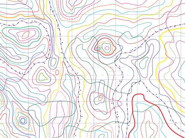 Vektor absztrakt térkép színes vonalak papír Stock fotó © freesoulproduction