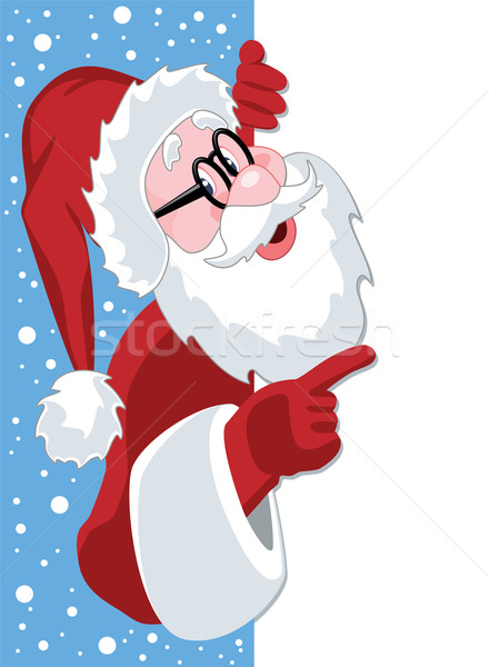 Vektor mikulás tart üres papír karácsony illusztráció Stock fotó © freesoulproduction