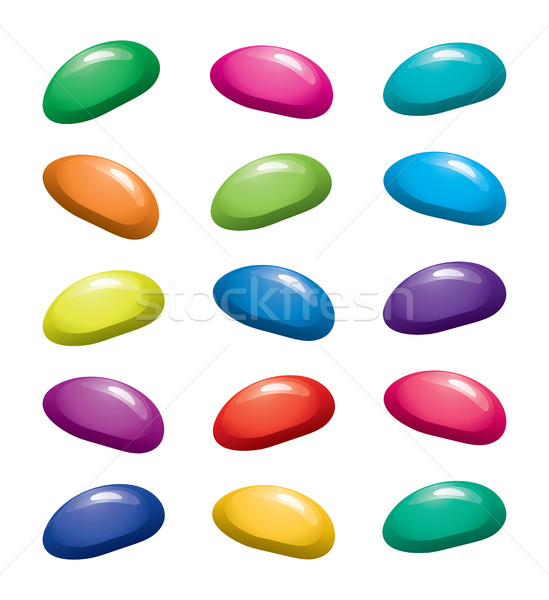vector assortment of colorful fruit gelatin jelly beans Stock photo © freesoulproduction