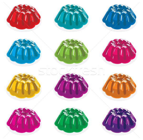 Stock photo: vector colorful gelatin jelly assortment