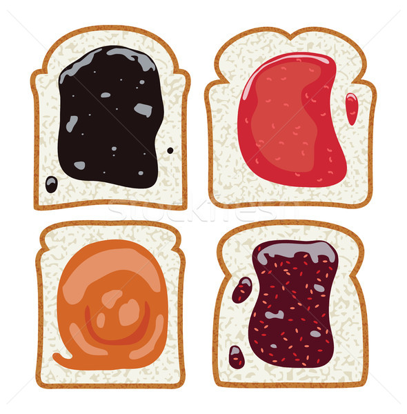 vector set of white toast bread slices Stock photo © freesoulproduction