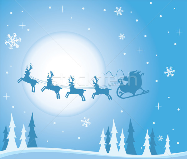 Vektor ünnep mikulás karácsony hold háttér Stock fotó © freesoulproduction