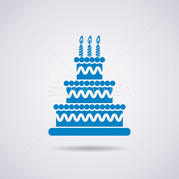 Stock photo: vector big birthday cake icon 