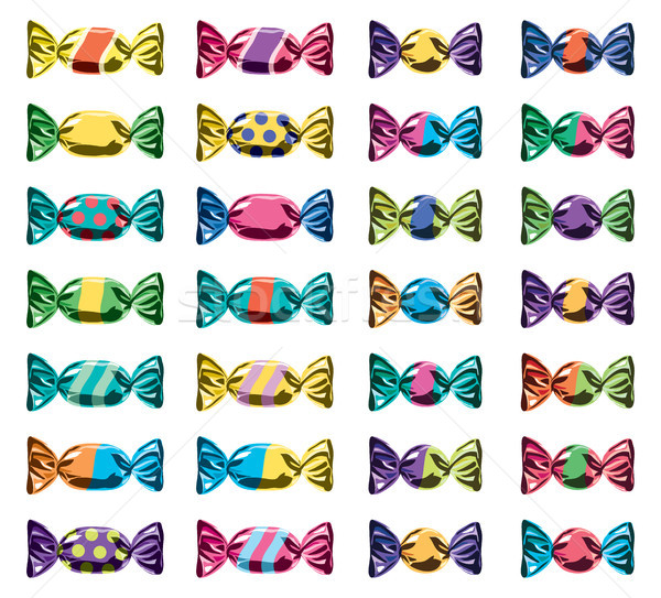 vector collection of colorful wrapped candies Stock photo © freesoulproduction