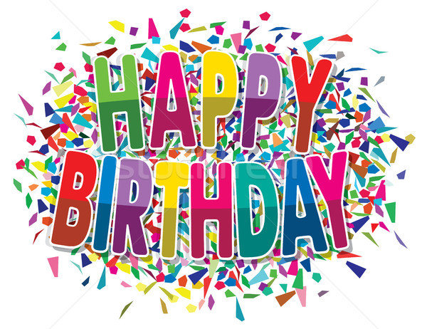 vector happy birthday greeting on colorful background of splinte Stock photo © freesoulproduction