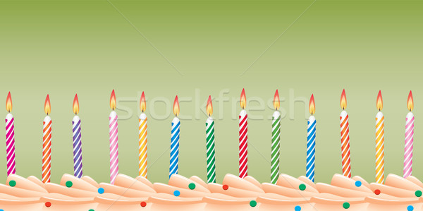 Vecteur bougies d'anniversaire gâteau rangée heureux anniversaire [[stock_photo]] © freesoulproduction