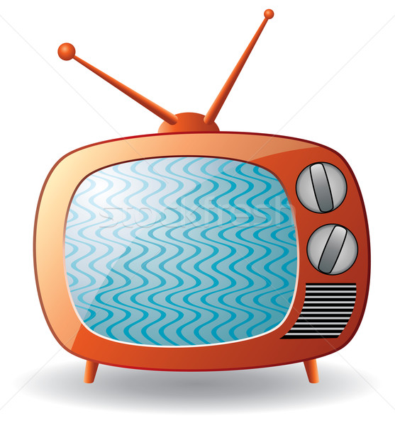 Сток-фото: вектора · ретро · телевизор · телевидение · дизайна · синий