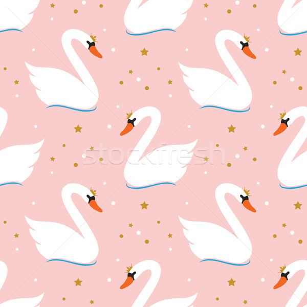 vector seamless swan pattern Stock photo © freesoulproduction