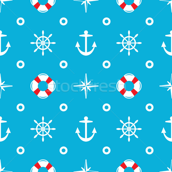 Vector naadloos zee patroon achtergrond teken Stockfoto © freesoulproduction