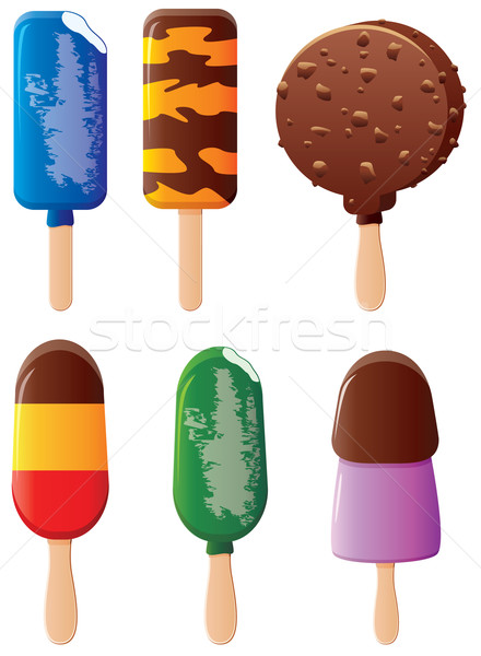 Vektor Set farbenreich Obst Schokolade glücklich Stock foto © freesoulproduction