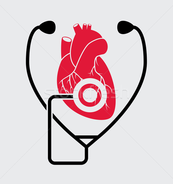 vector symbol of medical check of heart health and heartbeat wit Stock photo © freesoulproduction