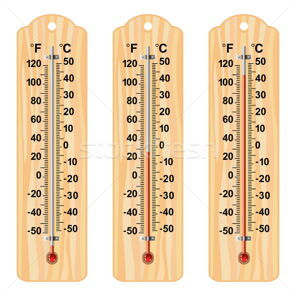 vector set of wooden thermometers Stock photo © freesoulproduction