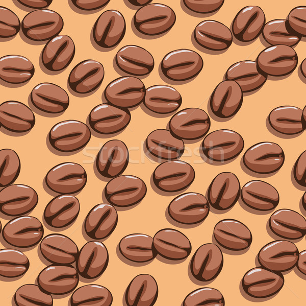 vector abstract background with seamless coffee bean pattern Stock photo © freesoulproduction