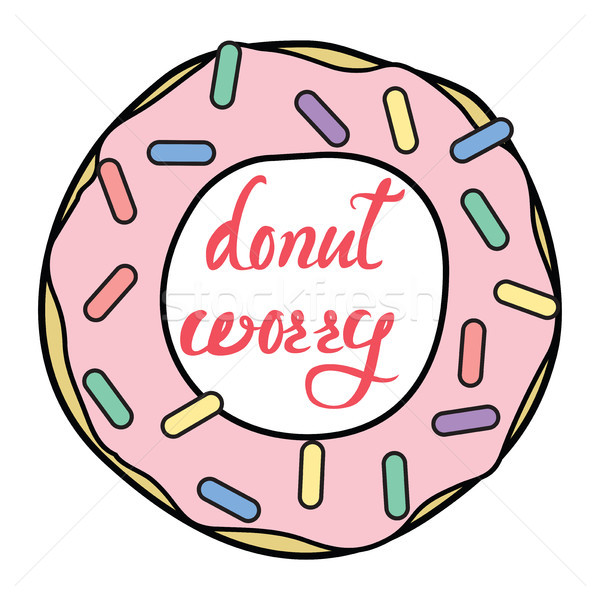 Stock photo: vector donut clipart with donut worry text