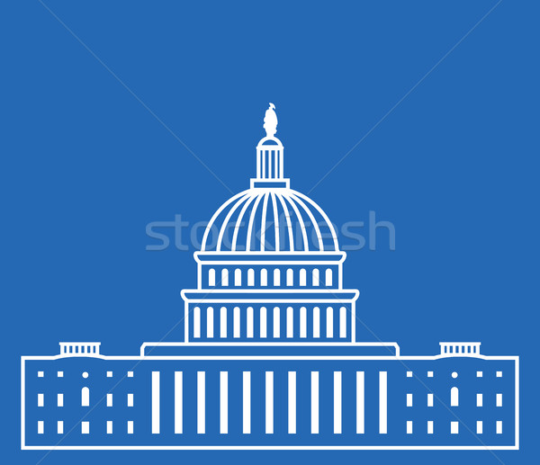 [[stock_photo]]: Vecteur · icône · Capitole · colline · bâtiment · Washington · DC