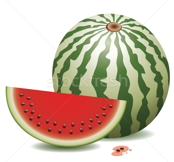 Stock foto: Vektor · Wassermelone · Scheibe · Essen · Hintergrund · Markt