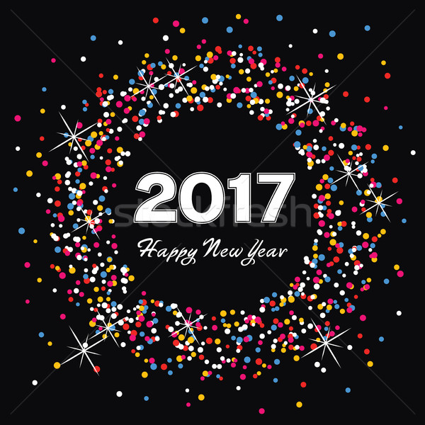 Stock photo: vector  happy new year 2017 celebration card