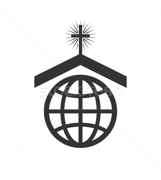 vector symbol or icon of christian church worldwide mission Stock photo © freesoulproduction