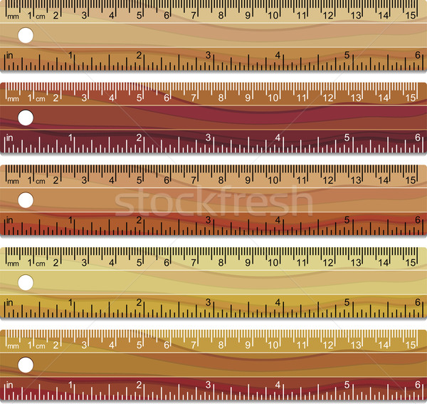 set of wooden rulers Stock photo © freesoulproduction